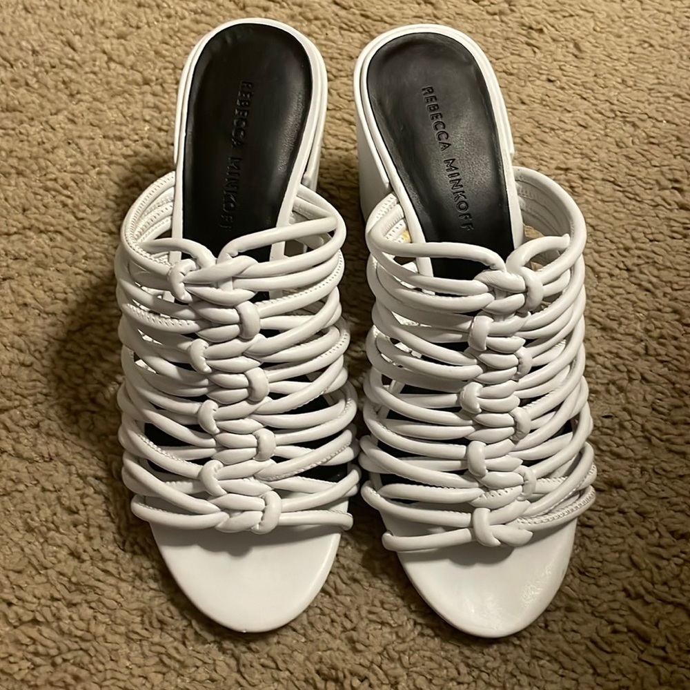 Rebecca Minkoff white strapped slide sandal